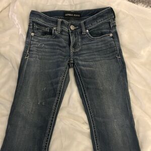 Express Barely Boot Low Rise Jeans
